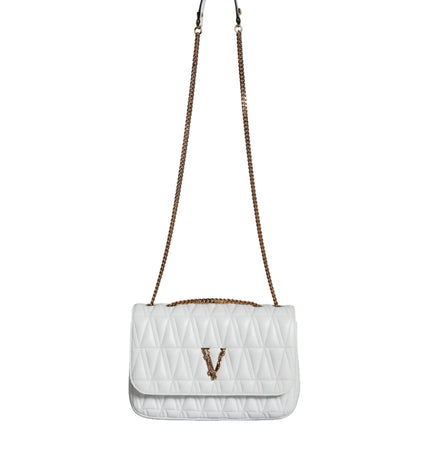 Versace White Mini Nappa Leather Crossbody Shoulder Bag