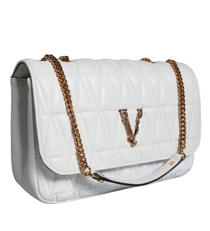 Versace White Mini Nappa Leather Crossbody Shoulder Bag