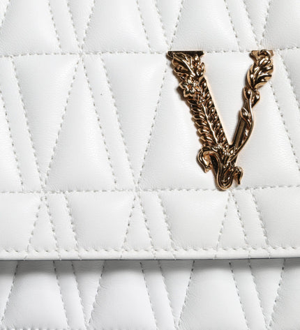 Versace White Mini Nappa Leather Crossbody Shoulder Bag