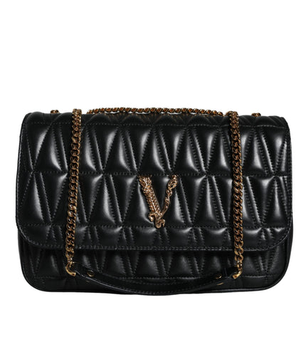 Versace Black Mini Nappa Leather Crossbody Shoulder Bag