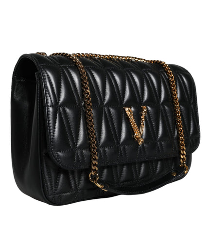 Versace Black Mini Nappa Leather Crossbody Shoulder Bag