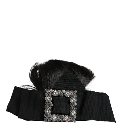 Dolce & Gabbana Black Hair Parrucchiera Crystal Headband Diadem