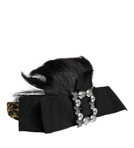 Dolce & Gabbana Black Hair Parrucchiera Crystal Headband Diadem