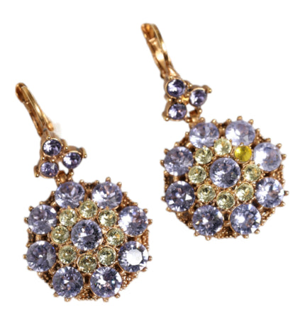 Dolce & Gabbana Gold Brass Crystal SICILY Clip Jewelry Dangling Earrings