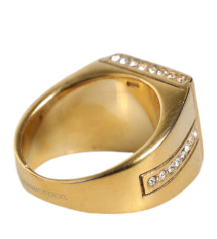 Dolce & Gabbana Gold Plated 925 Silver Clear Crystal Ring