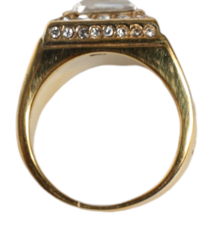 Dolce & Gabbana Gold Plated 925 Silver Clear Crystal Ring