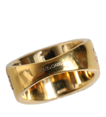 Dolce & Gabbana Gold Plated 925 Silver Clear Crystal Ring