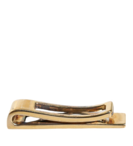 Dolce & Gabbana Gold Tone Brass Logo Branded Men Tie Clip Bar