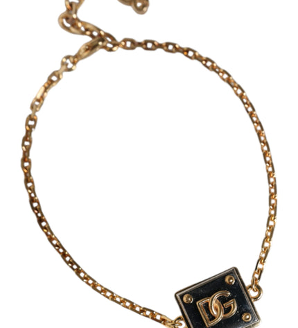 Dolce & Gabbana Gold Brass Chain Logo Sicily Pendant Necklace