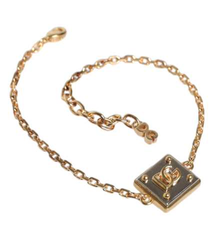 Dolce & Gabbana Gold Brass Chain Logo Sicily Pendant Necklace