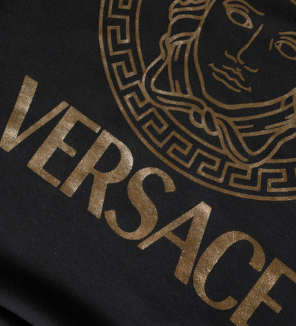 Versace Black Medusa Fleece Cotton Crew Neck Sweatshirt Sweater