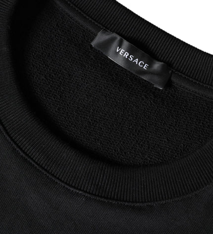 Versace Black Medusa Fleece Cotton Crew Neck Sweatshirt Sweater