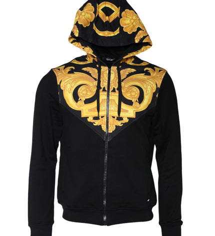 Versace Black Medusa Print Cotton Full Zip HoodieSweatshirt Sweater