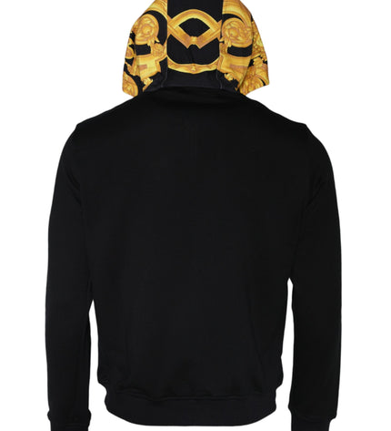 Versace Black Medusa Print Cotton Full Zip HoodieSweatshirt Sweater