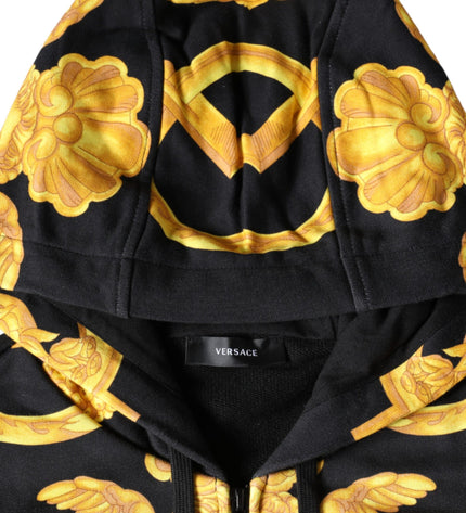 Versace Black Medusa Print Cotton Full Zip HoodieSweatshirt Sweater