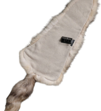 Dolce & Gabbana Brown Frost Fox Fur Neck Warmer Winter Scarf