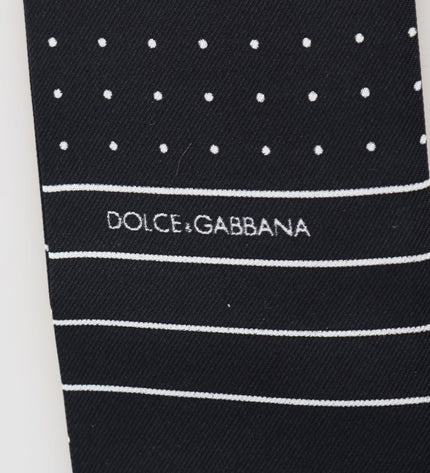 Dolce &amp; Gabbana Elegante Sciarpa Cravatta da Uomo in Seta