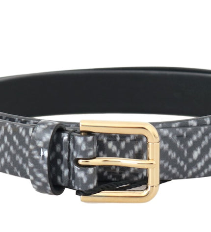 Dolce & Gabbana Elegant Chevron Leather Waist Belt