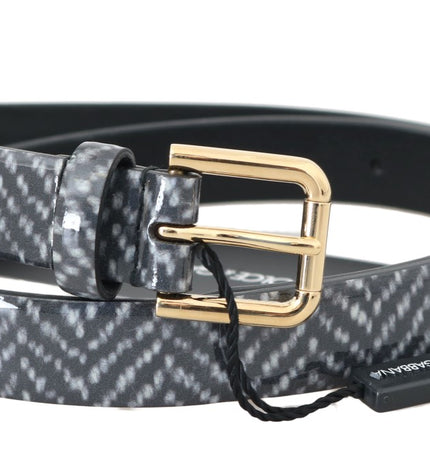 Dolce & Gabbana Elegant Chevron Leather Waist Belt