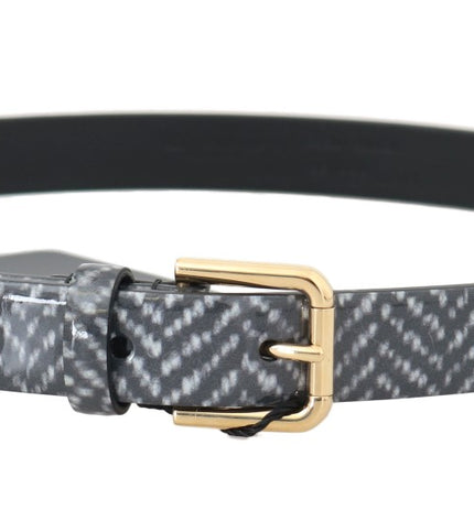 Dolce & Gabbana Elegant Chevron Leather Waist Belt