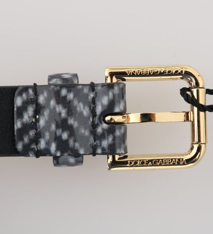 Dolce & Gabbana Elegant Chevron Leather Waist Belt