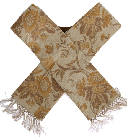 Dolce & Gabbana Elegant Beige Gold Jacquard Stole Scarf