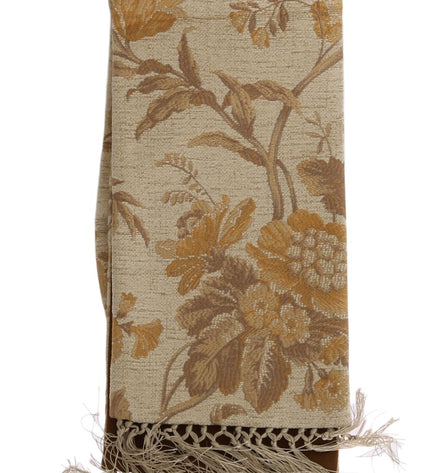 Dolce & Gabbana Elegant Beige Gold Jacquard Stole Scarf