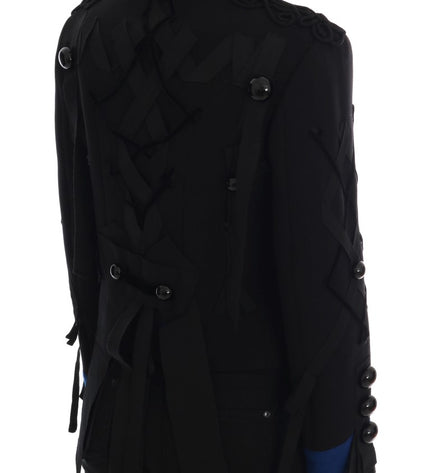 Dolce & Gabbana Chic Black & Blue Short Trench Jacket