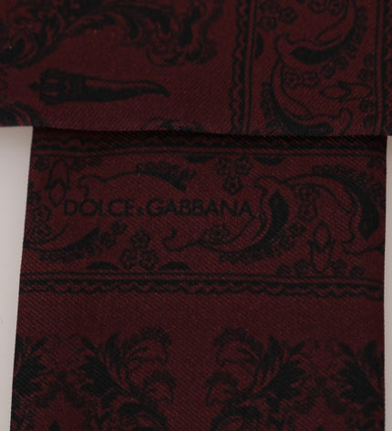 Dolce &amp; Gabbana İpek Bordo Tacı Chili Desenli Erkek Eşarp