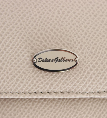 Dolce & Gabbana Sleek White Leather Condom Case Wallet