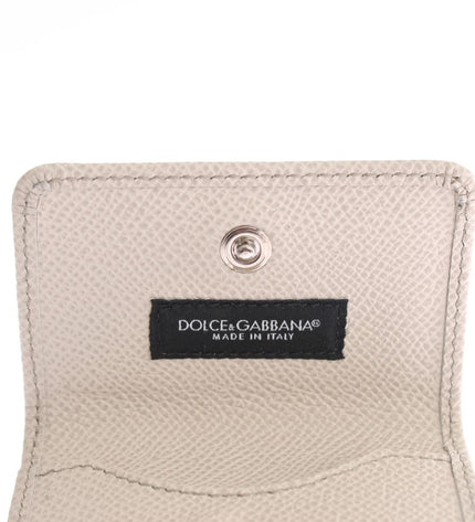 Dolce & Gabbana Sleek White Leather Condom Case Wallet