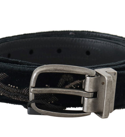 Dolce & Gabbana Elegant Black Cotton-Leather Men's Belt