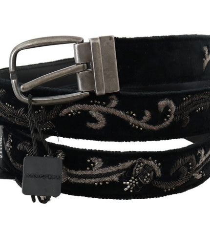 Dolce & Gabbana Elegant Black Cotton-Leather Men's Belt