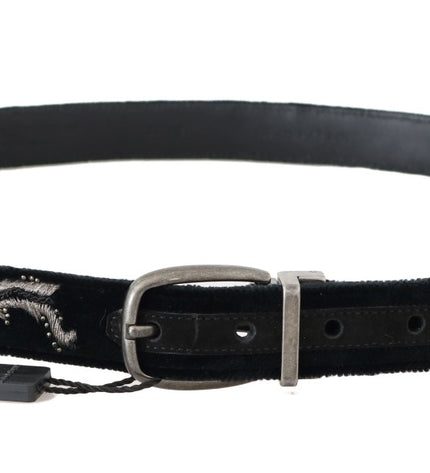 Dolce & Gabbana Elegant Black Cotton-Leather Men's Belt