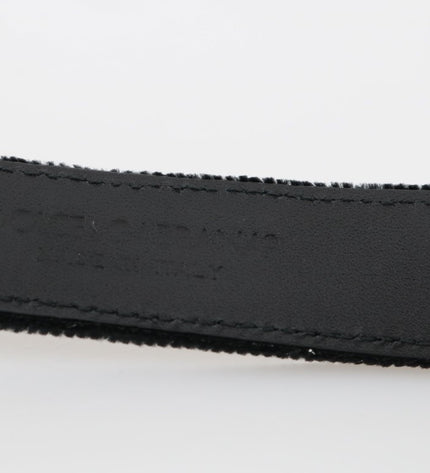 Dolce & Gabbana Elegant Black Cotton-Leather Men's Belt