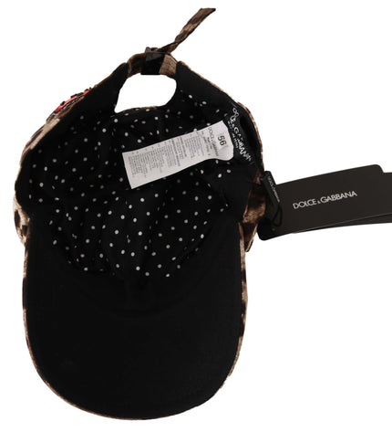 Dolce &amp; Gabbana Elegante berretto da baseball leopardato con paillettes