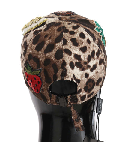 Dolce &amp; Gabbana Elegante berretto da baseball leopardato con paillettes