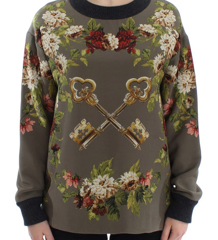 Dolce & Gabbana Enchanted Sicily Silk Crewneck Blouse