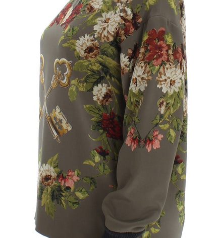 Dolce & Gabbana Enchanted Sicily Silk Crewneck Blouse