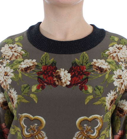 Dolce & Gabbana Enchanted Sicily Silk Crewneck Blouse