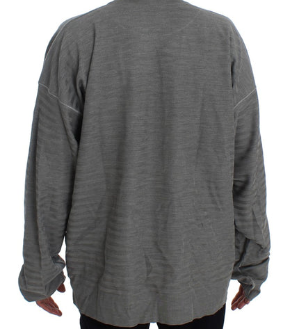 Dolce & Gabbana Elegant Gray Silk Crewneck Pullover Sweater