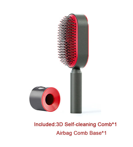 Self Cleaning Hair Brush For Women One-key Cleaning Hair Loss Airbag Massage Scalp Comb Anti-Static Hairbrush