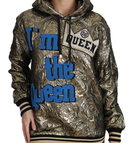 Dolce & Gabbana Im The Queen Multicolor Hoodie Sweatshirt