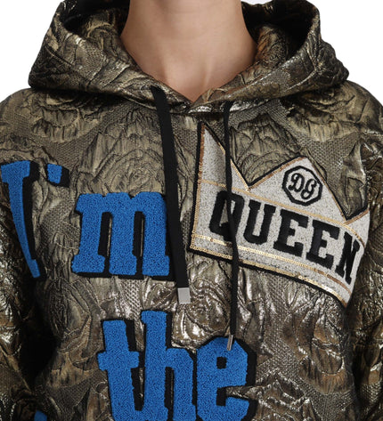 Dolce & Gabbana Im The Queen Multicolor Hoodie Sweatshirt