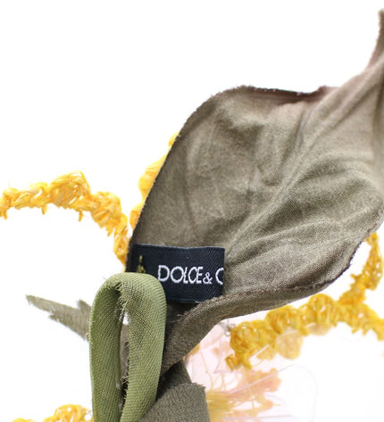 Dolce & Gabbana Exquisite Handmade Floral Silk Brooch