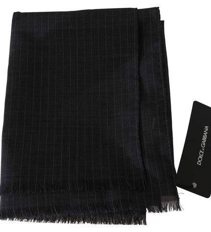 Dolce & Gabbana Elegant Gray Striped Wool Men's Scarf