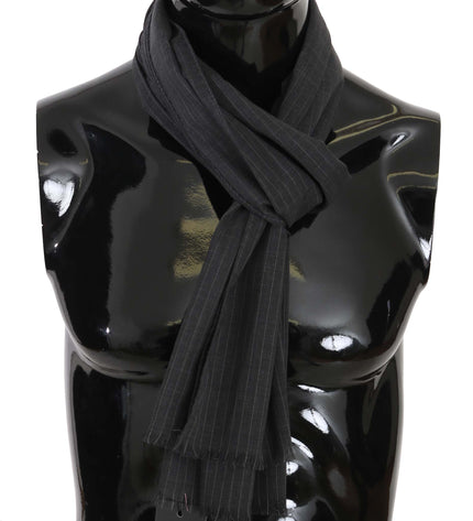 Dolce & Gabbana Elegant Gray Striped Wool Men's Scarf