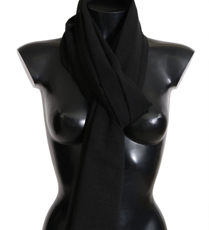 Dolce & Gabbana Elegant Black Wool Blend Scarf