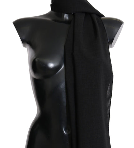 Dolce & Gabbana Elegant Black Wool Blend Scarf