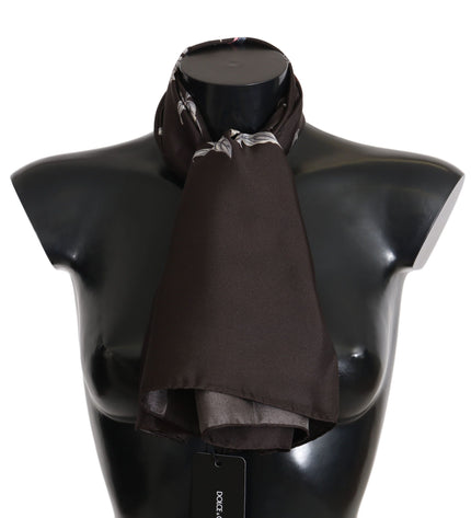 Dolce & Gabbana Elegant Silk Scarf Wrap in Luxe Brown